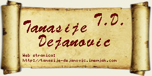 Tanasije Dejanović vizit kartica